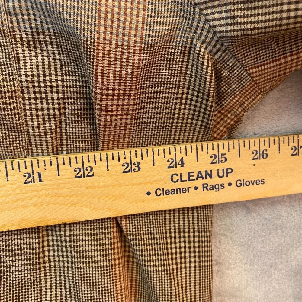 RedHead Men's Button Down Shirt XL Brown Plaid Long Sleeve